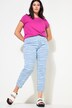 Jean Mom 5 poches, coupe Wide Legs, imprimé zébré