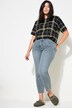 Vaqueros Mom, pernera ancha, 5 bolsillos, dobladillo cortado