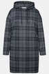 Robe midi oversize, jersey à carreaux, capuche et manches longues