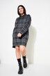 Robe midi oversize, jersey à carreaux, capuche et manches longues
