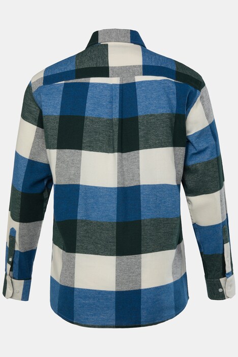 Chemise à carreaux Men+ en flanelle, manches longues et col Kent, coupe Comfort Fi - jusqu'au 8 XL