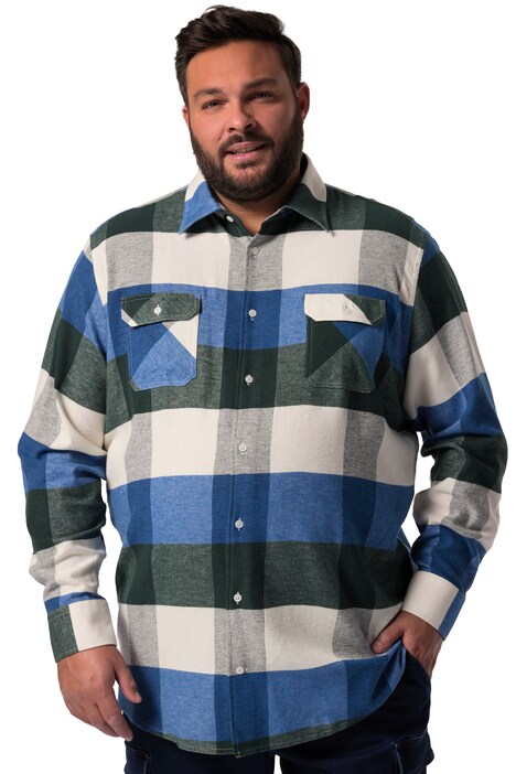 Kostkovaná flanelová košile Men+, dlouhé rukávy, Kent límeček, Comfort střih, do 8XL