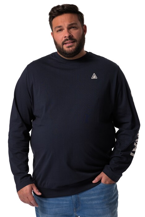 Tričko Men+, dlouhé rukávy, břišní střih, potisk na rukávech, do 8XL