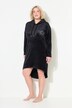 Robe d'intérieur en velours, matière recyclée, capuche et manches longues