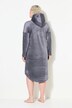 Robe d'intérieur en velours, matière recyclée, capuche et manches longues