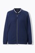 Chaqueta sport, mezcla de texturas, cuello estilo college, manga larga