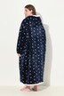 Loungewear-poncho, plysj, hette, lange ermer, lomme