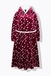 Loungewear-poncho, plysj, hette, lange ermer, lomme