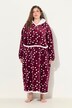 Loungewear-poncho, plysj, hette, lange ermer, lomme