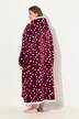 Loungewear-poncho, plysj, hette, lange ermer, lomme
