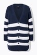 cardigan, rullekant, V-udskæring, striber, boxy