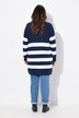 cardigan, rullekant, V-udskæring, striber, boxy