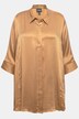 Blouse, godet-plooien, A-lijn, overhemdkraag, 3/4-mouwen, cupro-mix