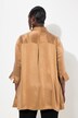 Blouse, godet-plooien, A-lijn, overhemdkraag, 3/4-mouwen, cupro-mix