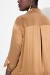 Blouse, godet-plooien, A-lijn, overhemdkraag, 3/4-mouwen, cupro-mix