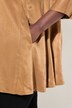 Blouse, godet-plooien, A-lijn, overhemdkraag, 3/4-mouwen, cupro-mix