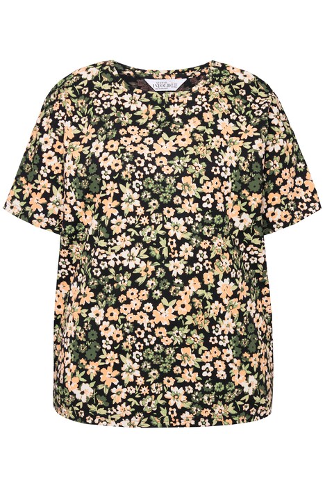 Tričko, oversize, potisk Millefleur