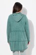 Long-Hoodiejacke, Vintage-Look, A-Linie, Kapuze