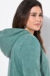 Long-Hoodiejacke, Vintage-Look, A-Linie, Kapuze