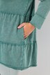 Long-Hoodiejacke, Vintage-Look, A-Linie, Kapuze