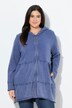 Long-Hoodiejacke, Vintage-Look, A-Linie, Kapuze
