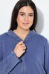 Long-Hoodiejacke, Vintage-Look, A-Linie, Kapuze