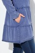 Long-Hoodiejacke, Vintage-Look, A-Linie, Kapuze