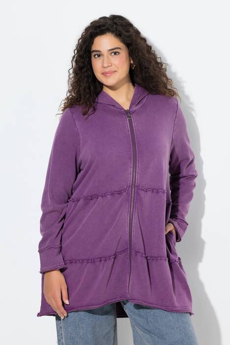 Longue veste à capuche au look vintage, ligne A