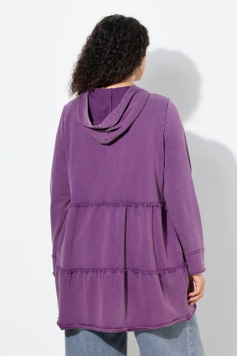 Longue veste à capuche au look vintage, ligne A