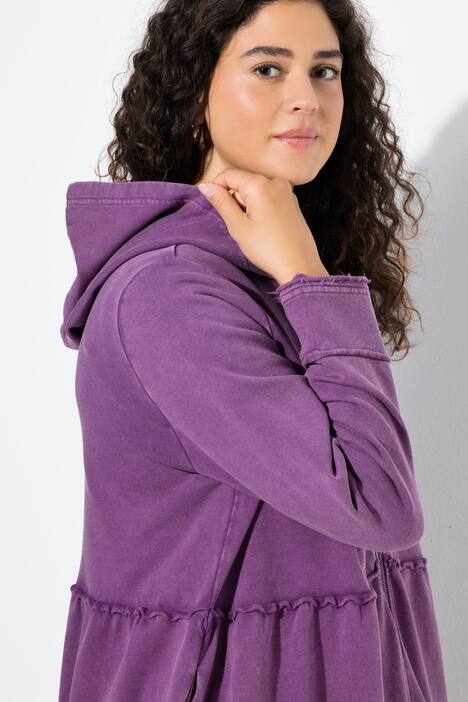 Longue veste à capuche au look vintage, ligne A