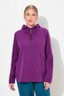 Fleece-troyer, kort, oversized, hette, lange ermer, resirkulert