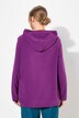 Fleece-troyer, kort, oversized, hette, lange ermer, resirkulert