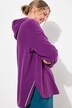 Fleece-troyer, kort, oversized, hette, lange ermer, resirkulert