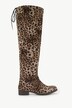 Overknee-Stiefel, XL-Schaft, Leomuster, Zipper, Weite H