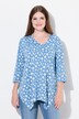 Chemise, ourlet en pointes, col en V, manches 3/4, coton biologique