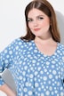 Chemise, ourlet en pointes, col en V, manches 3/4, coton biologique