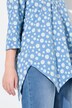 Chemise, ourlet en pointes, col en V, manches 3/4, coton biologique