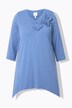 Chemise, fleurs 3D, col rond, manches 3/4, coton biologique