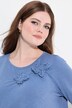 Chemise, fleurs 3D, col rond, manches 3/4, coton biologique