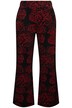 Kalhoty z žakárového žerzeje, květy, široké nohavice, elastický pas