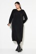 Geplooide midi-jurk, slim model, lange mouwen