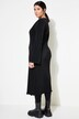Geplooide midi-jurk, slim model, lange mouwen