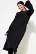 Geplooide midi-jurk, slim model, lange mouwen