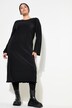 Geplooide midi-jurk, slim model, lange mouwen