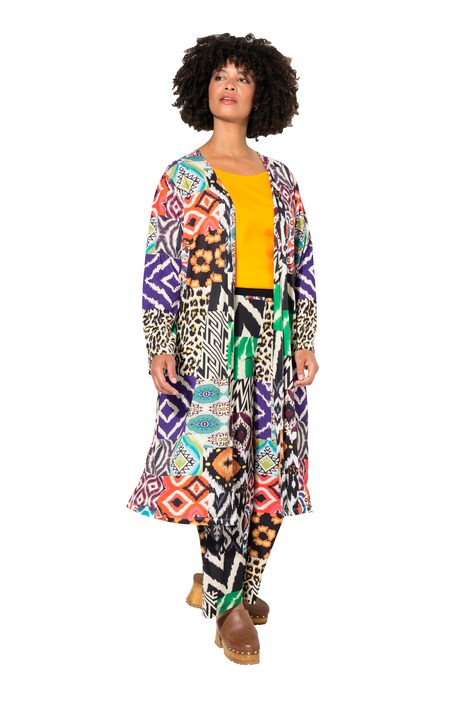 Kimono, dlouhý a otevřený střih, pačvork potisk, dlouhé rukávy