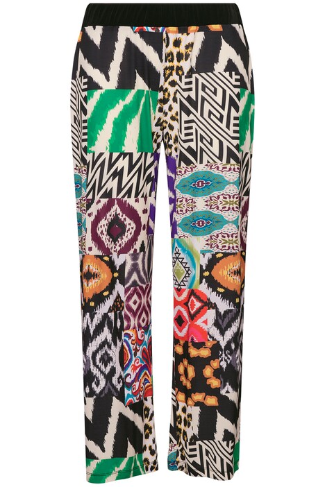 Wide Leg All-Over Print Elastic Waist Pants