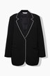 Blazer, oversize-form, piping