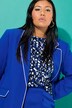 Blazer, oversize-form, piping