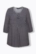 Gerimpelde blouse, hartjes, A-lijn, ronde hals, 3/4-mouwen