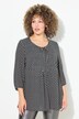 Gerimpelde blouse, hartjes, A-lijn, ronde hals, 3/4-mouwen